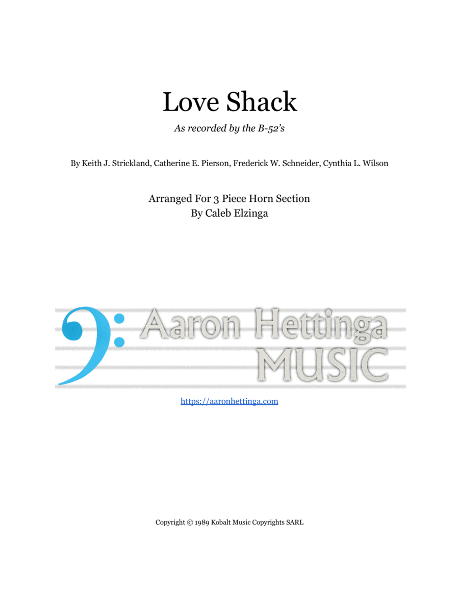 Love Shack Small Ensemble scores gallery preview page 1