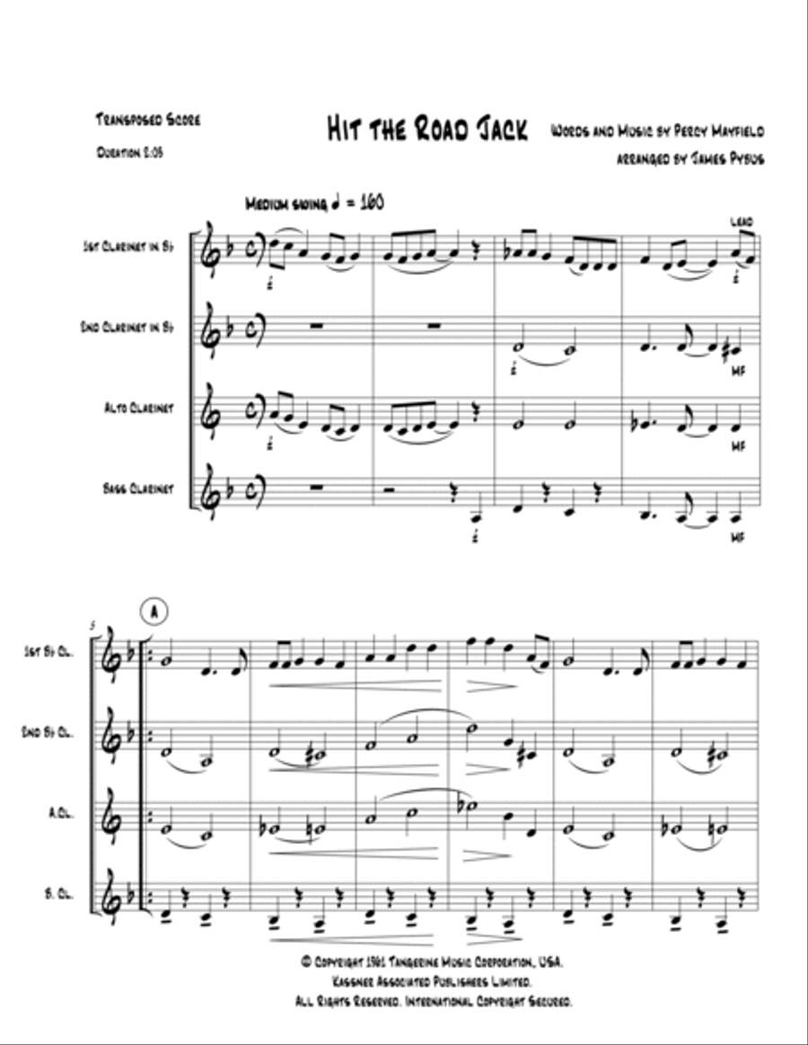 Hit The Road Jack Woodwind Quartet scores gallery preview page 3