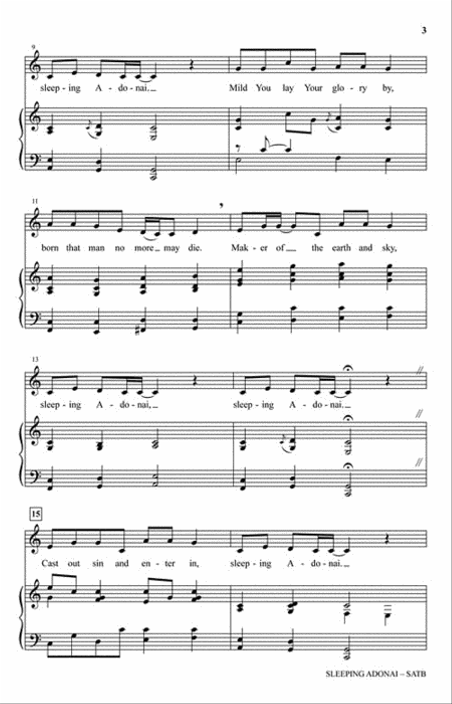 Sleeping Adonai Sleeping Adonai 4-Part scores gallery preview page 3