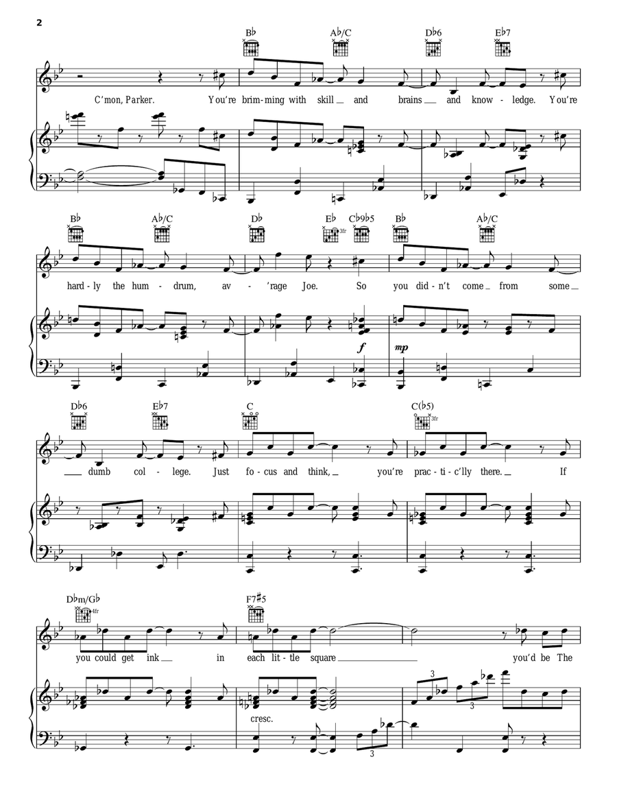 The Genius On Cleveland Street Piano, Vocal, Guitar scores gallery preview page 2