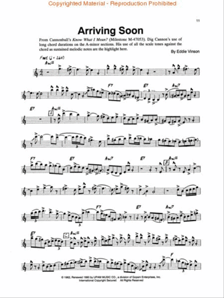 Julian “Cannonball” Adderley Collection Alto Saxophone scores gallery preview page 2