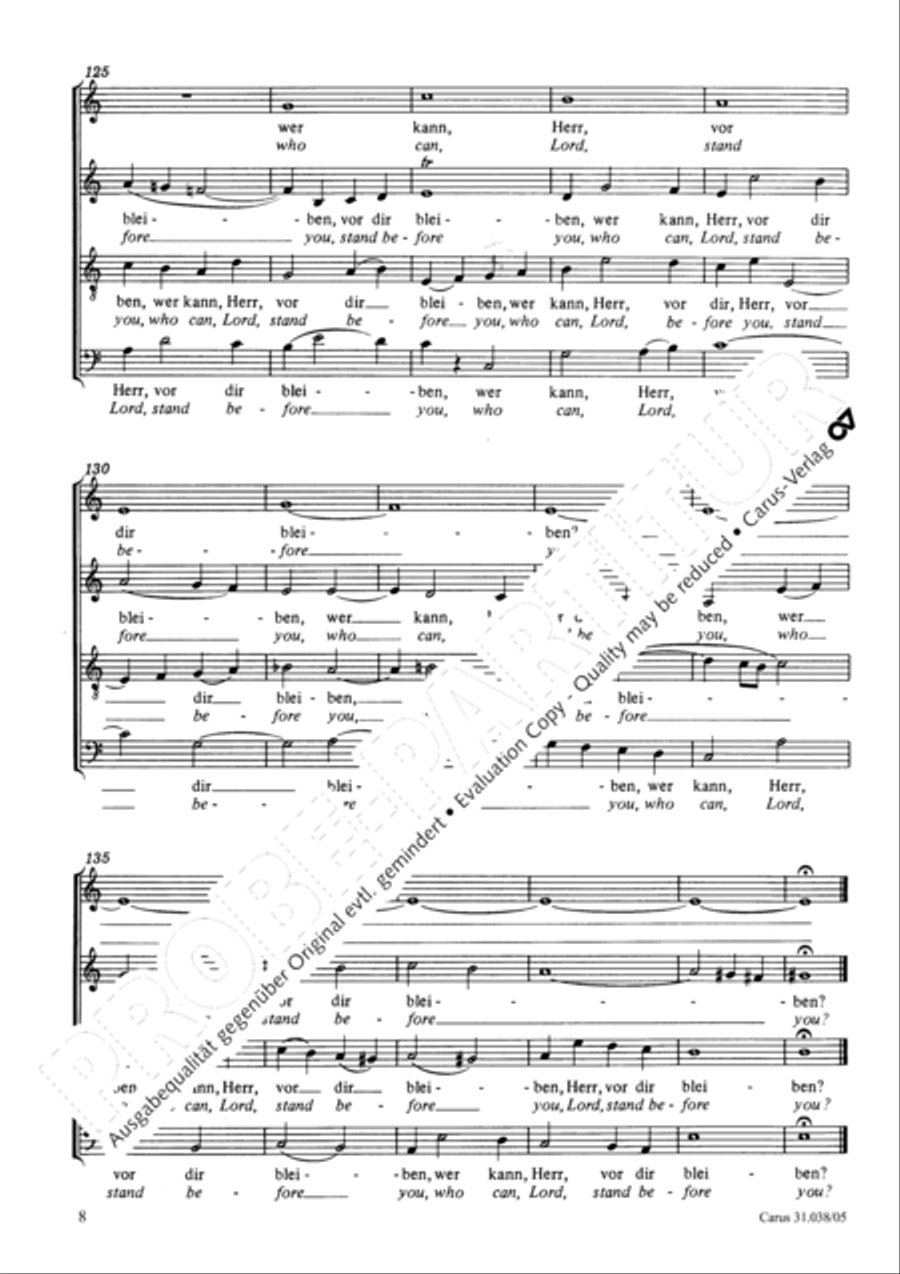 In deepest need I cry to you (Aus tiefer Not schrei ich zu dir) 4-Part scores gallery preview page 9