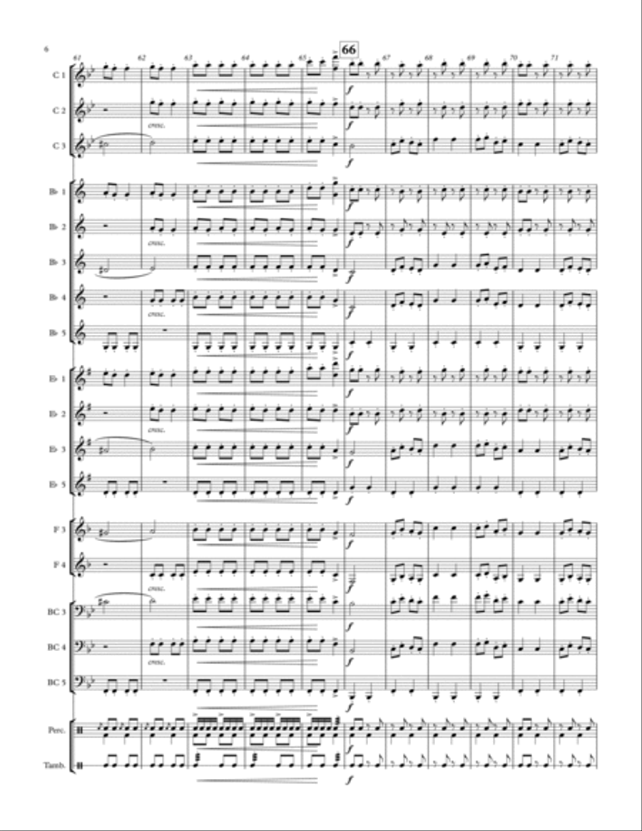 Can Can - for adaptable quintet Concert Band scores gallery preview page 6