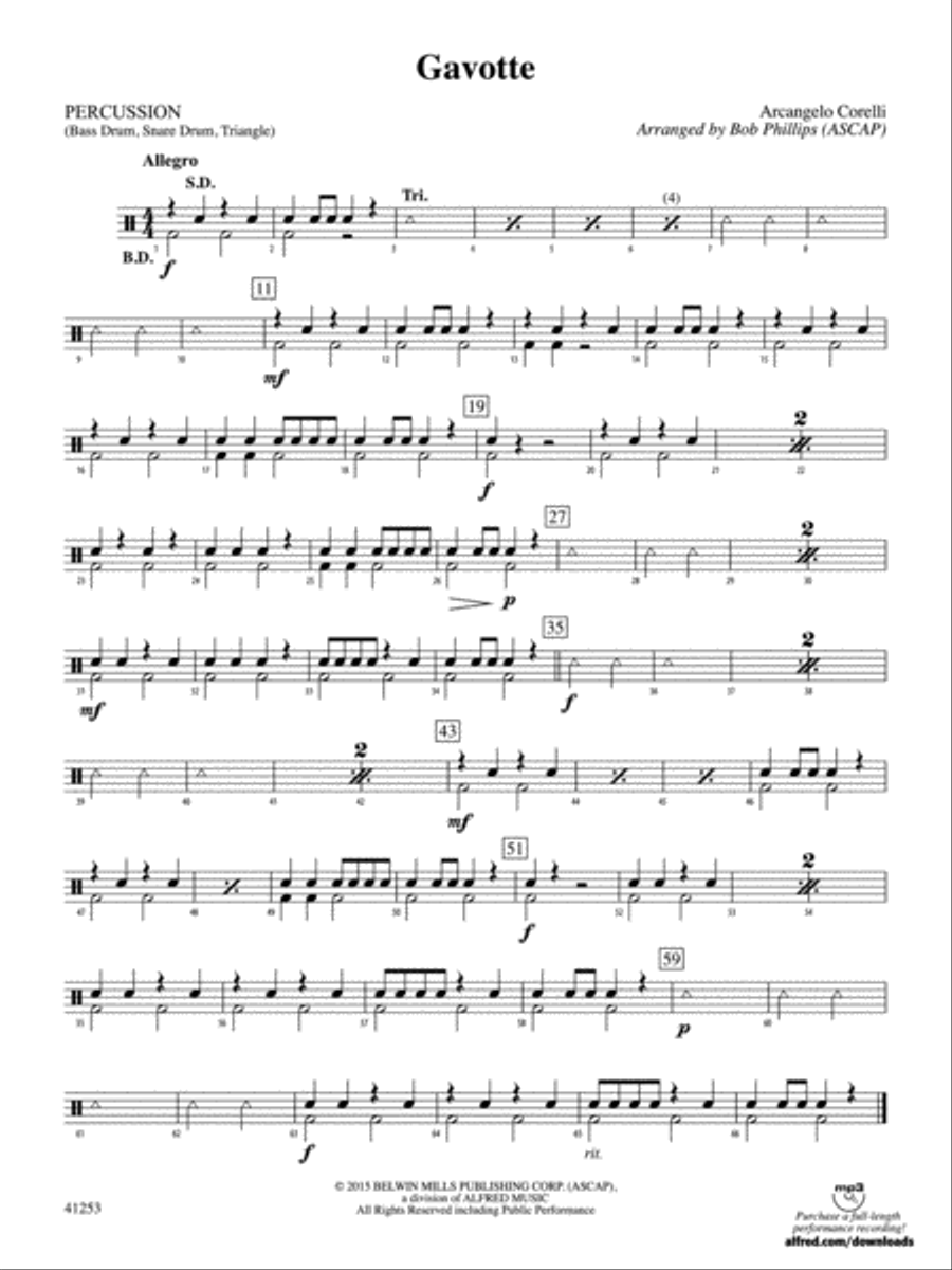 Gavotte: 1st Percussion Full Orchestra scores gallery preview page 1
