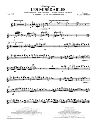 Selections from Les Misérables (arr. Warren Barker) - Flute 2