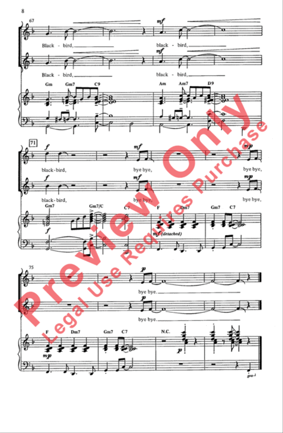 Bye Bye Blackbird 2-Part scores gallery preview page 8