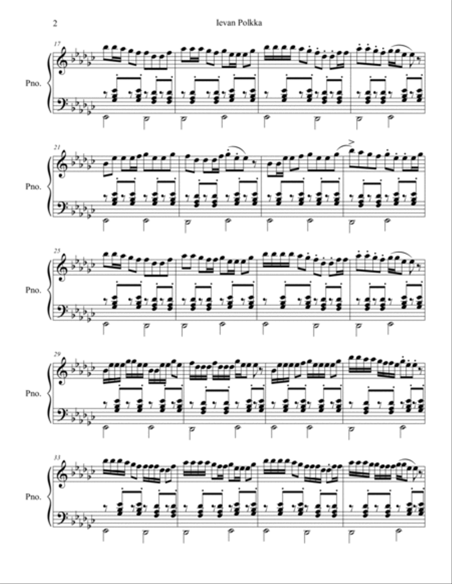 Ievan Polkka (Loituma Polkka) Piano Solo scores gallery preview page 3
