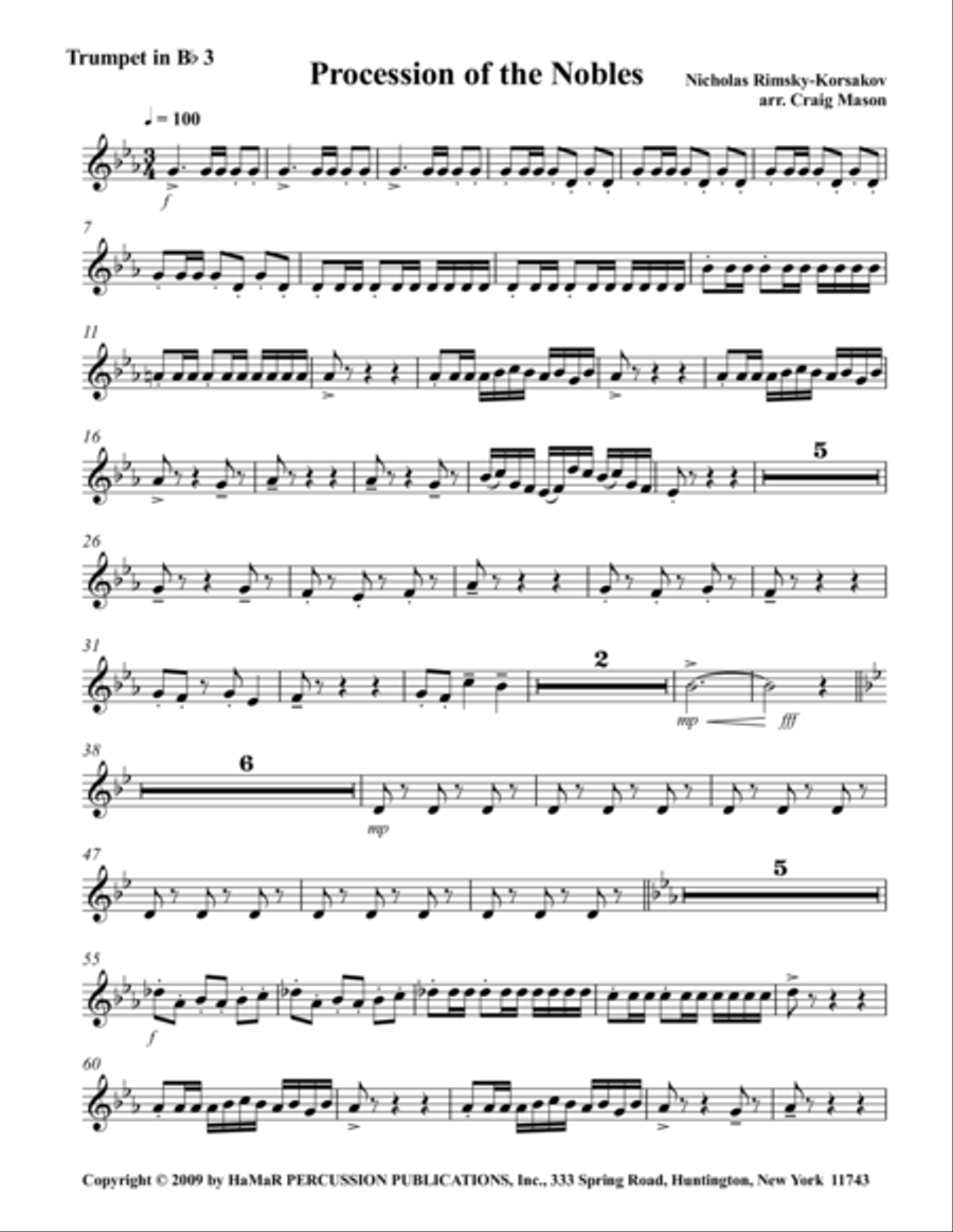 Procession of the Nobles Orchestra scores gallery preview page 1