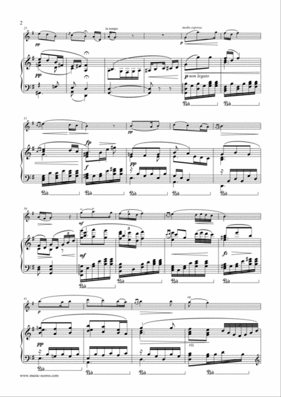 Song to the Moon - Oboe and Piano Piano scores gallery preview page 2