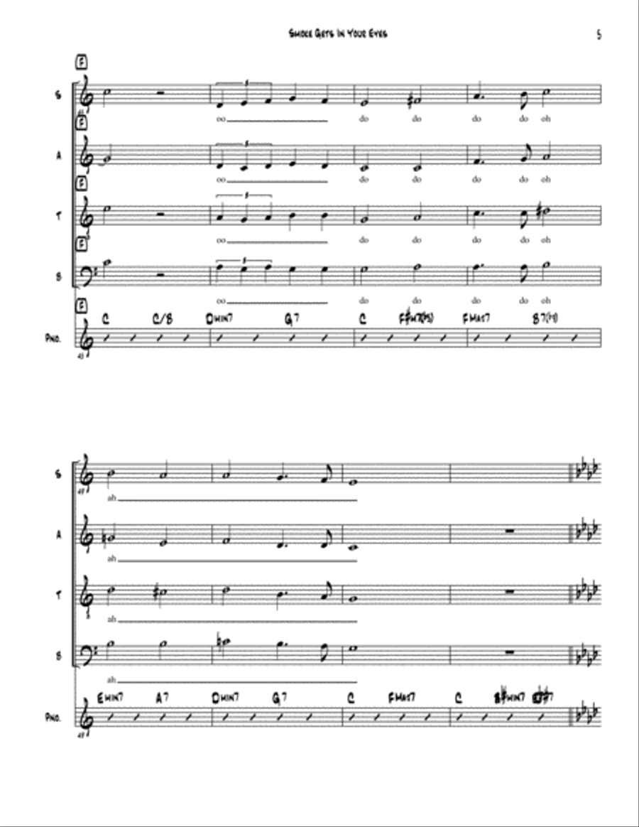 Smoke Gets In Your Eyes 4-Part scores gallery preview page 5