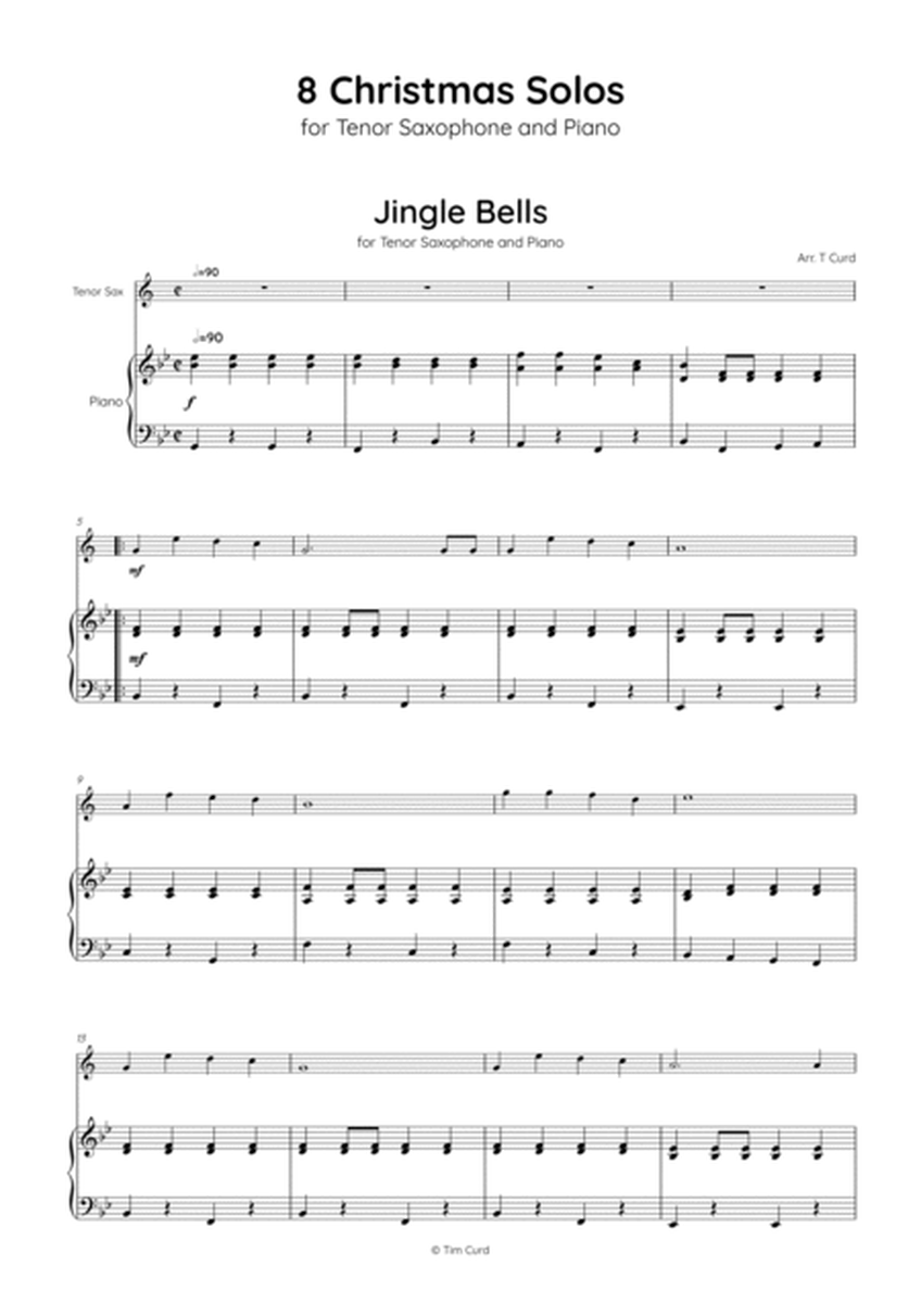 8 Christmas Solos for Tenor Saxophone and Piano image number null
