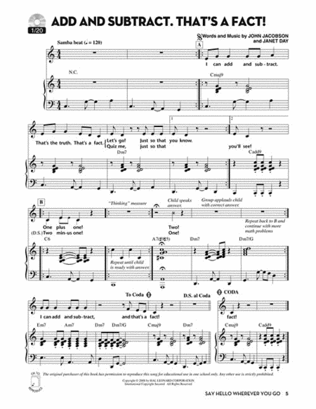 Say Hello Wherever You Go by Janet Day Choir - Sheet Music