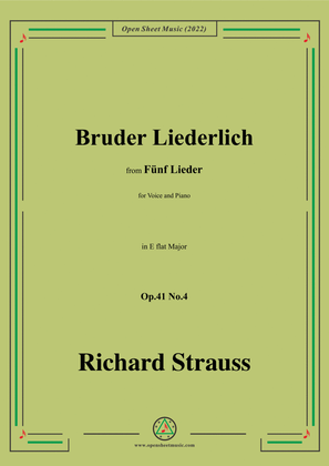 Richard Strauss-Bruder Liederlich,in E flat Major,Op.41 No.4