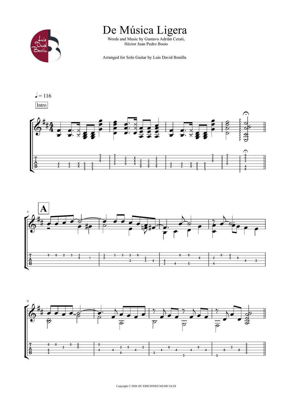 De Musica Ligera Guitar Solo scores gallery preview page 3
