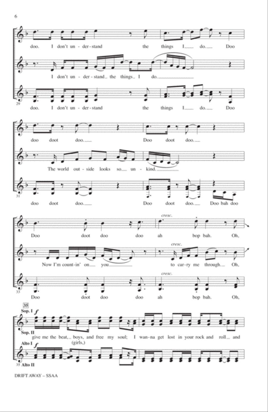 Drift Away Drift Away SSA scores gallery preview page 5