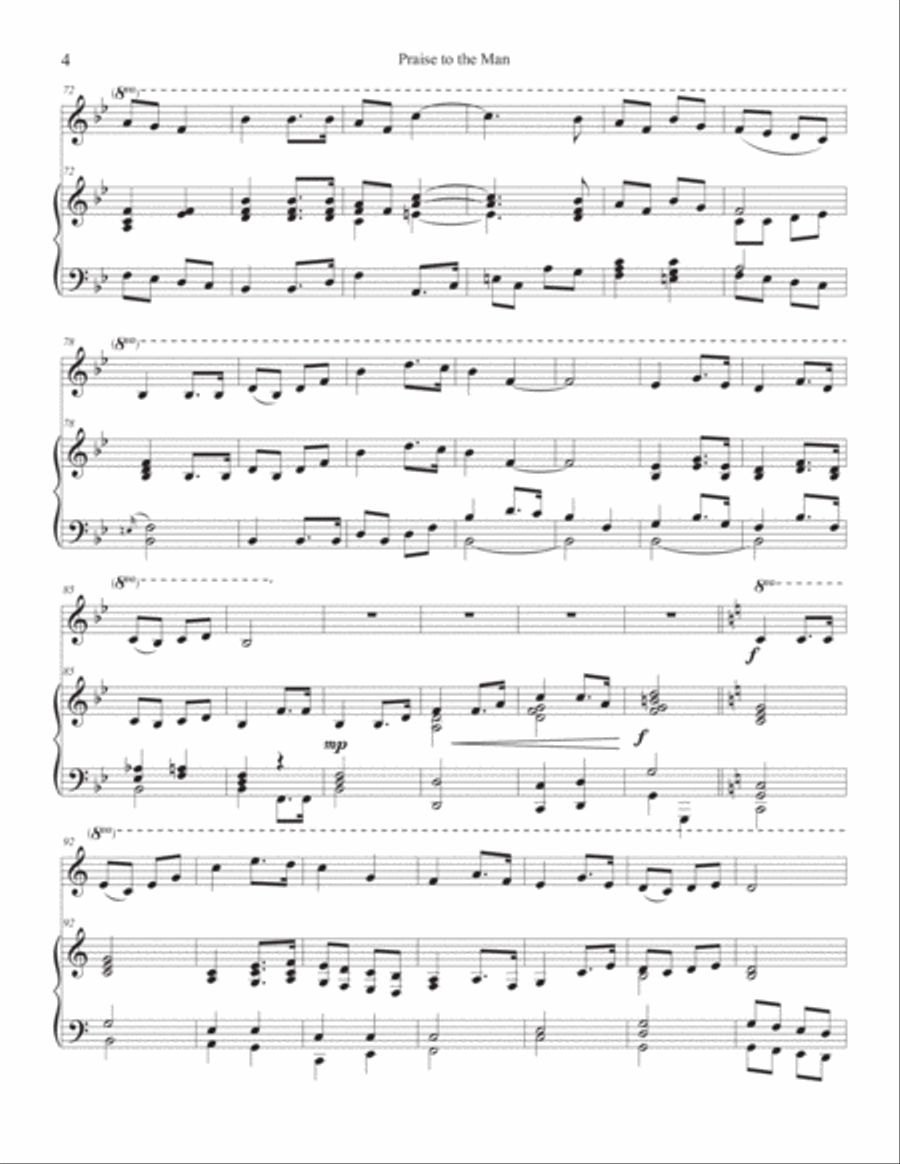 Praise to the Man - Easy Piano Duet Easy Piano scores gallery preview page 4