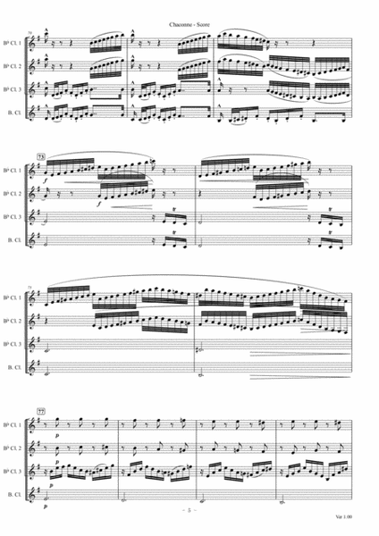 Bach Chaconne for Clarinet Quartet