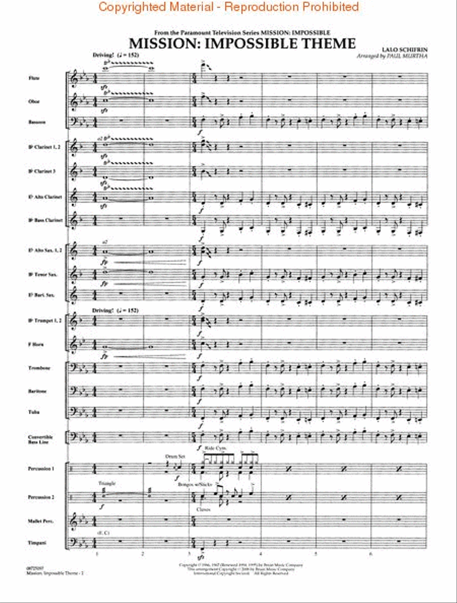 Mission: Impossible Theme Concert Band scores gallery preview page 2