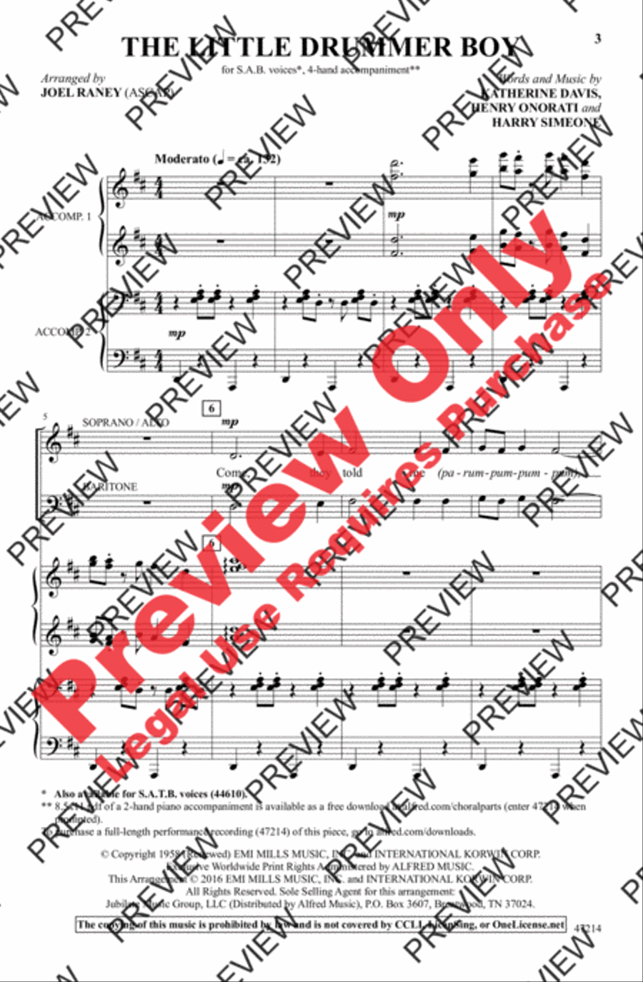 The Little Drummer Boy 3-Part scores gallery preview page 2