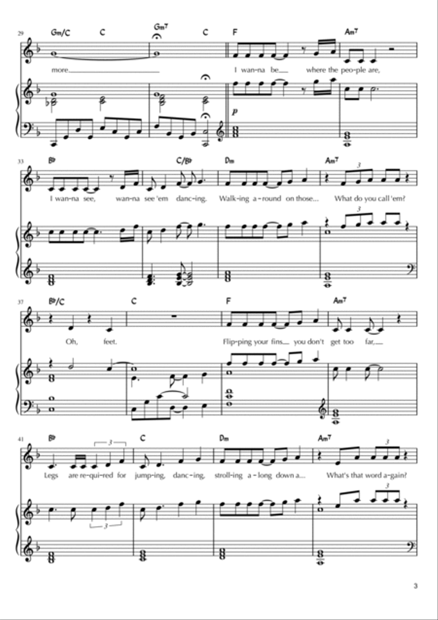 Part Of Your World Piano, Vocal, Guitar scores gallery preview page 3