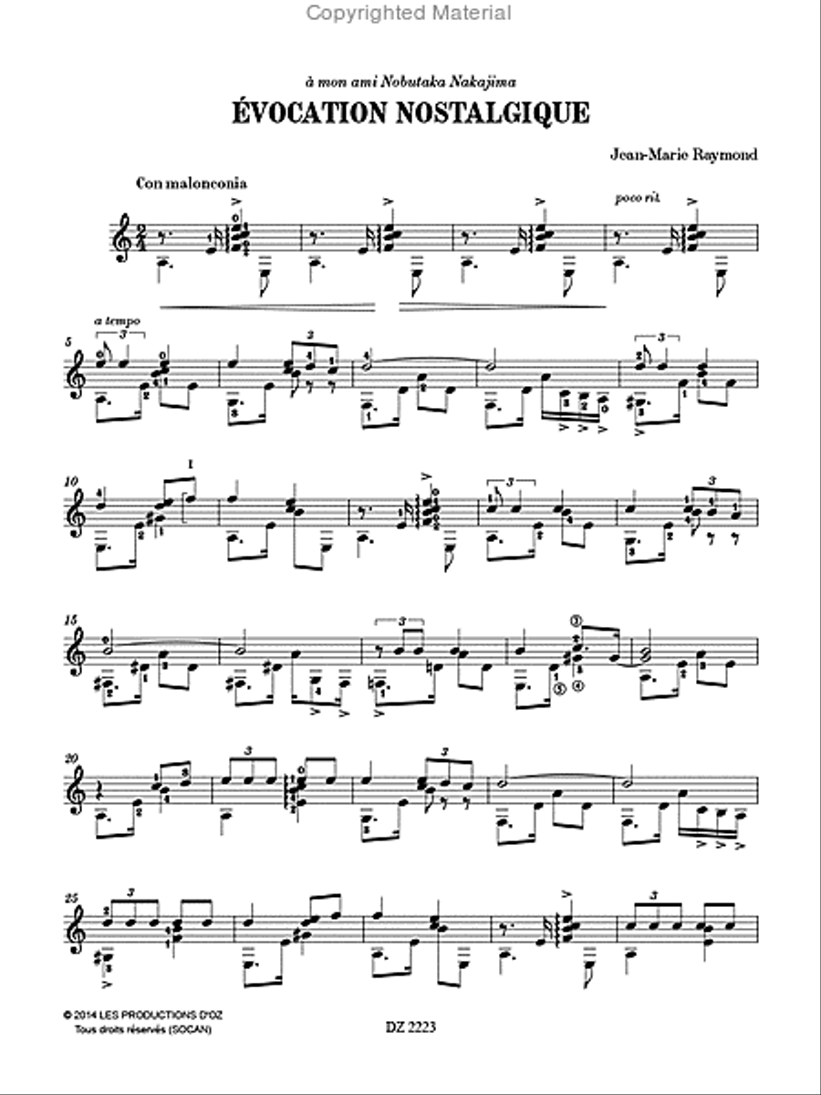 Évocation nostalgique Évocation nostalgique Classical Guitar scores gallery preview page 2