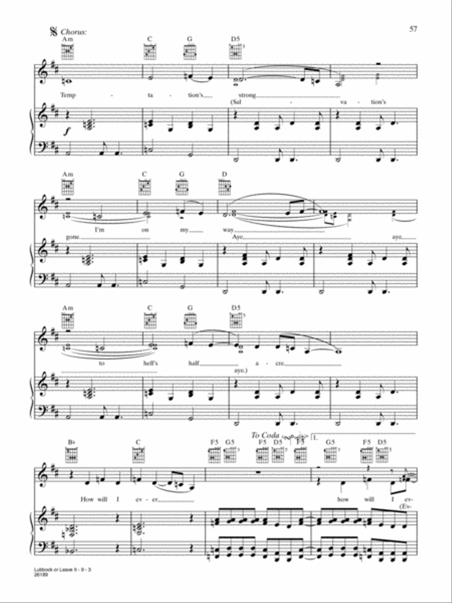 Lubbock Or Leave It Piano, Vocal, Guitar scores gallery preview page 3