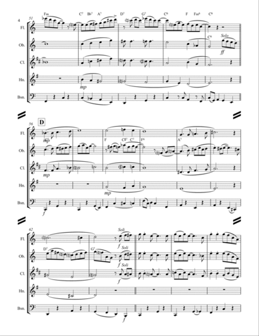 I Want A Little Girl Woodwind Quintet scores gallery preview page 5