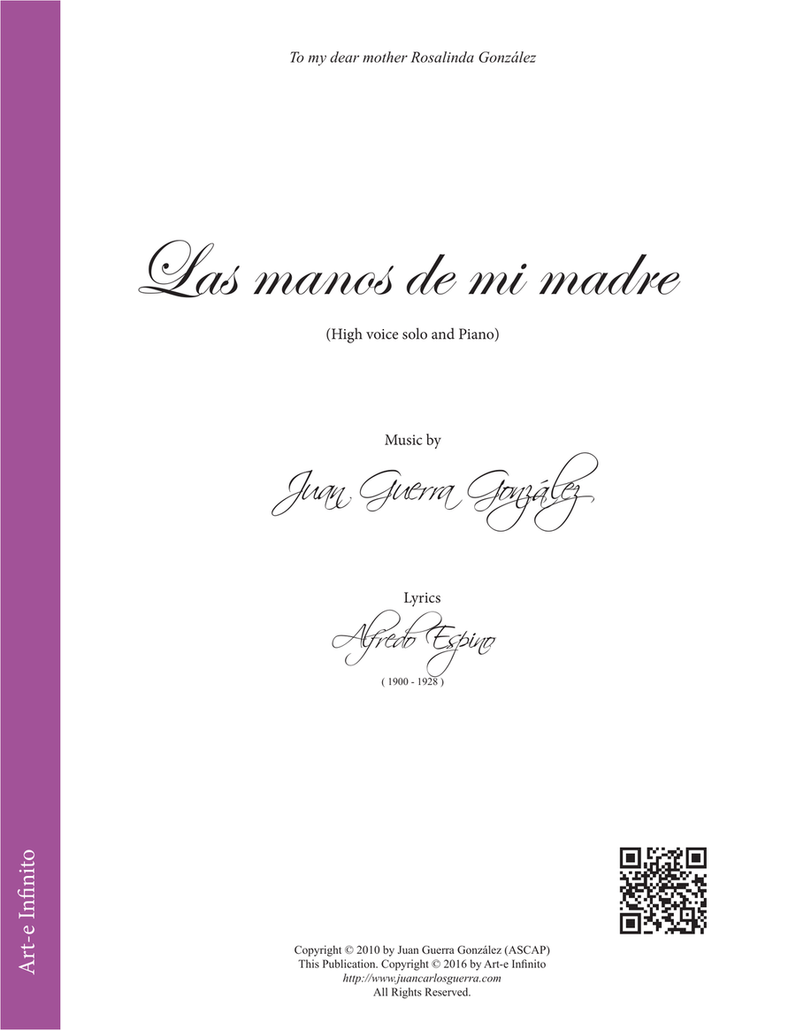 Las Manos de mi Madre (The hands of my mother) Piano, Vocal scores gallery preview page 1
