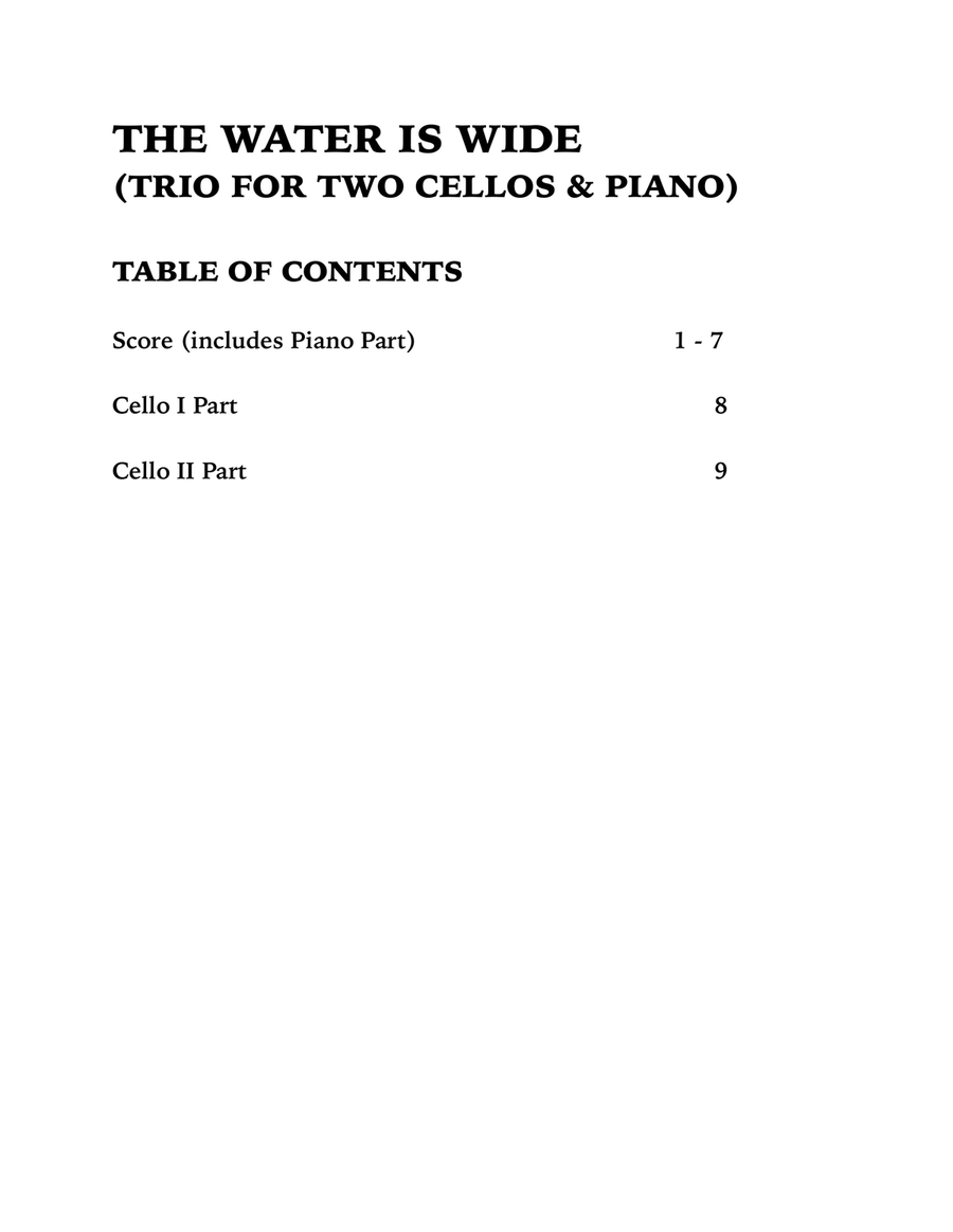 The Water is Wide (Trio for Two Cellos and Piano) String Duet scores gallery preview page 4