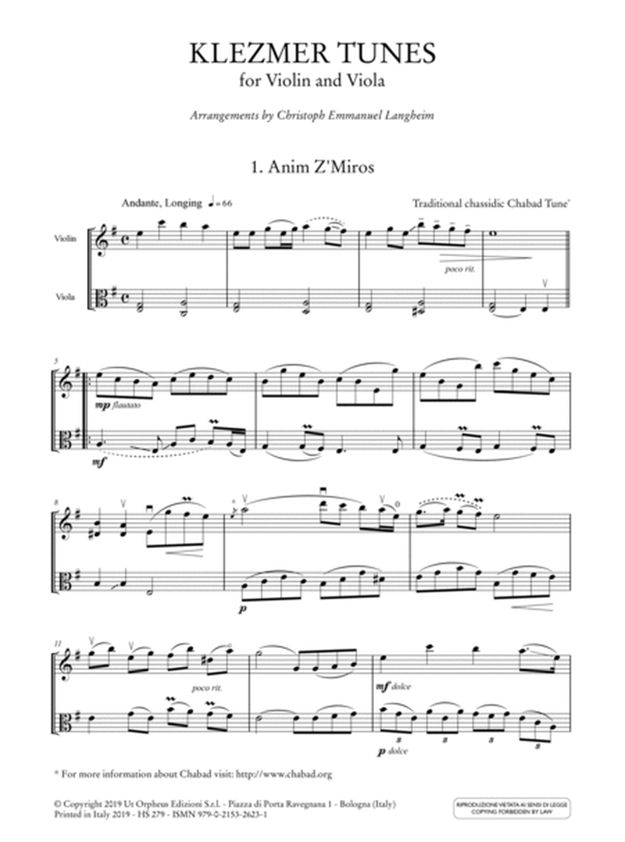Klezmer Tunes for Violin and Viola