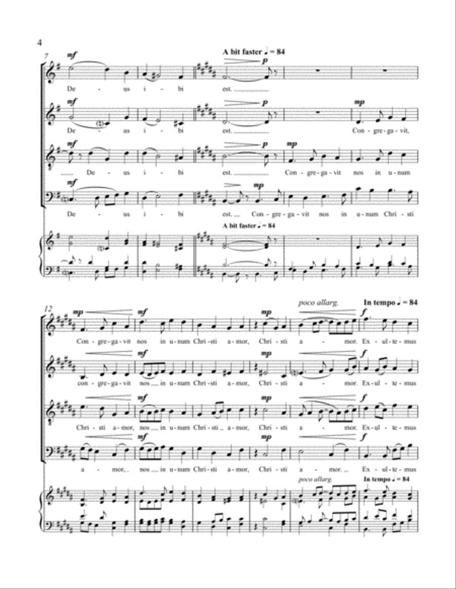 Ubi Caritas 4-Part scores gallery preview page 4