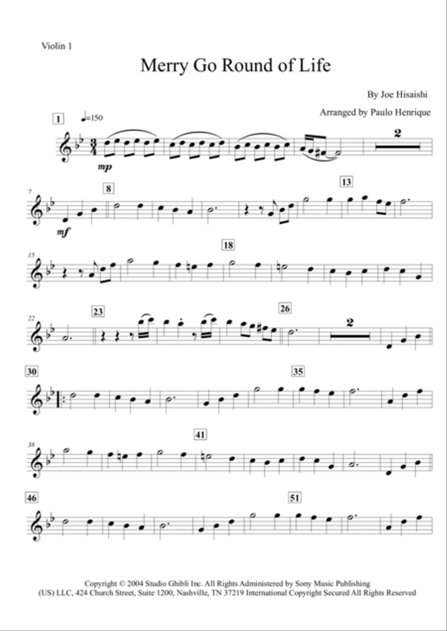 Merry-go-round Of Life Chamber Music scores gallery preview page 5
