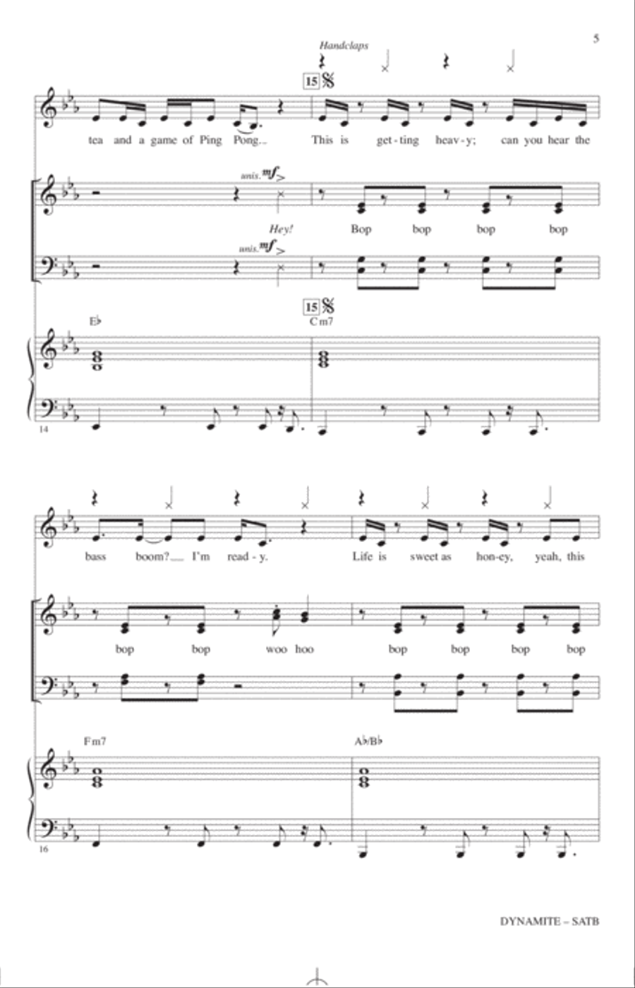 Dynamite (arr. Roger Emerson) 4-Part scores gallery preview page 4