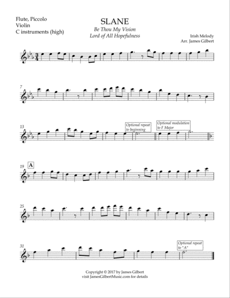 SLANE (Be Thou, My Vision) Small Ensemble scores gallery preview page 6