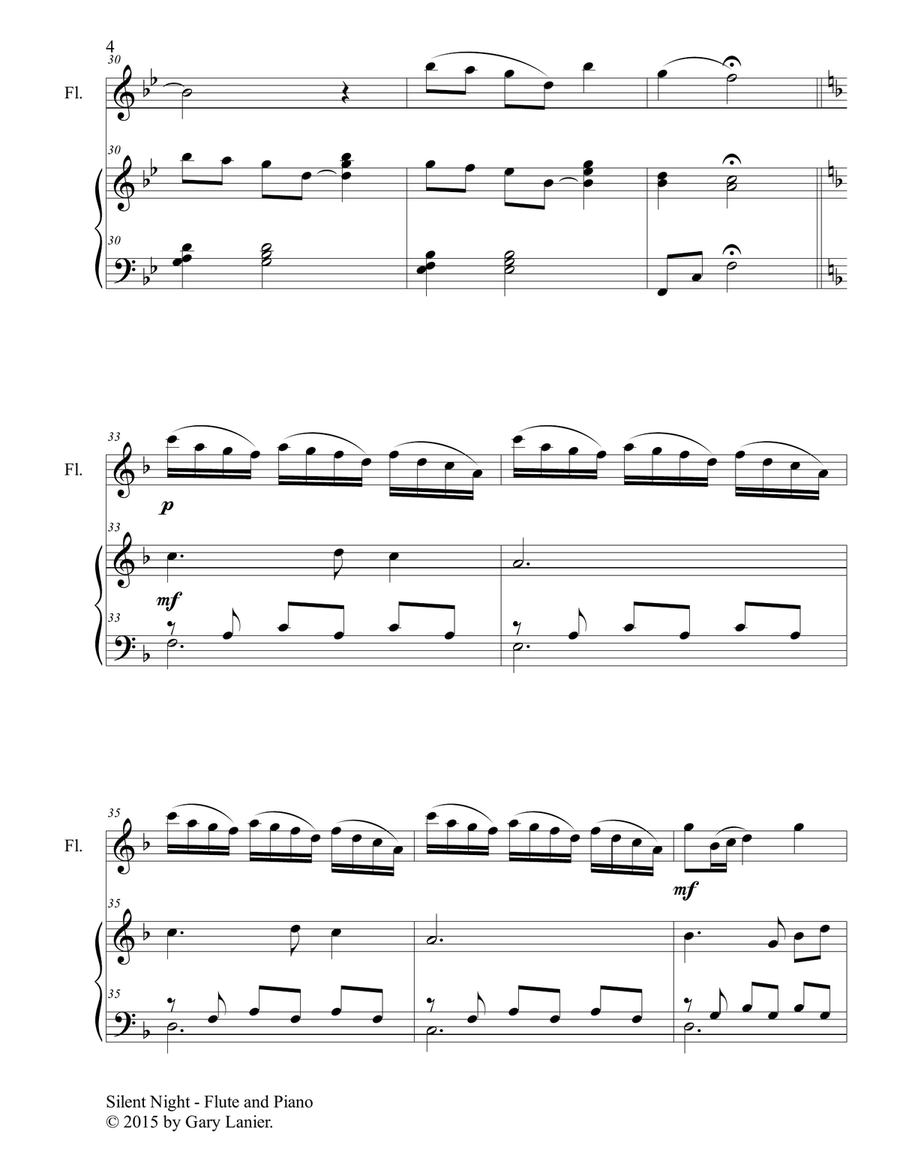 CHRISTMAS FLUTE (6 Christmas songs for Flute & Piano with Score/Parts) Flute Solo scores gallery preview page 5