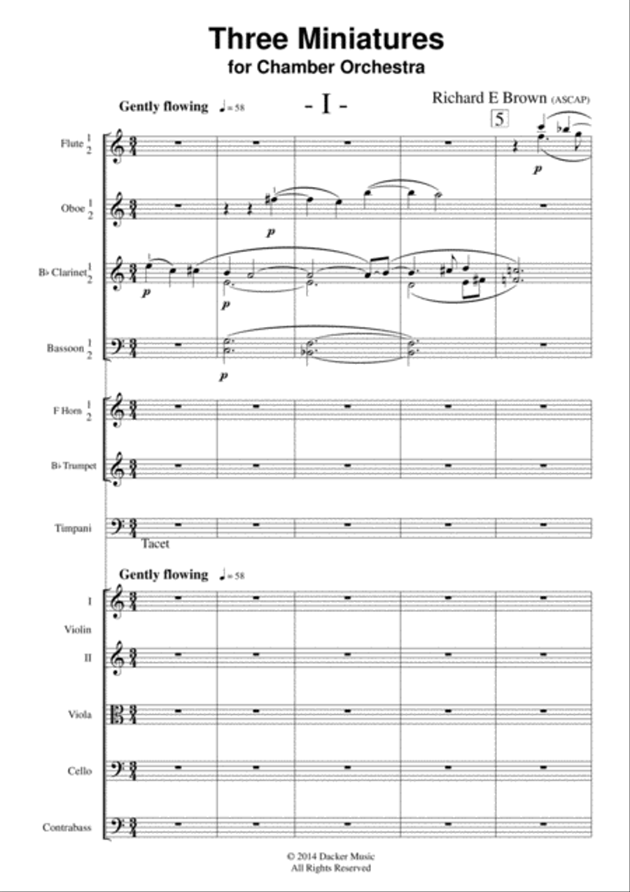 Three Miniatures for Chamber Orchestra Chamber Orchestra scores gallery preview page 2