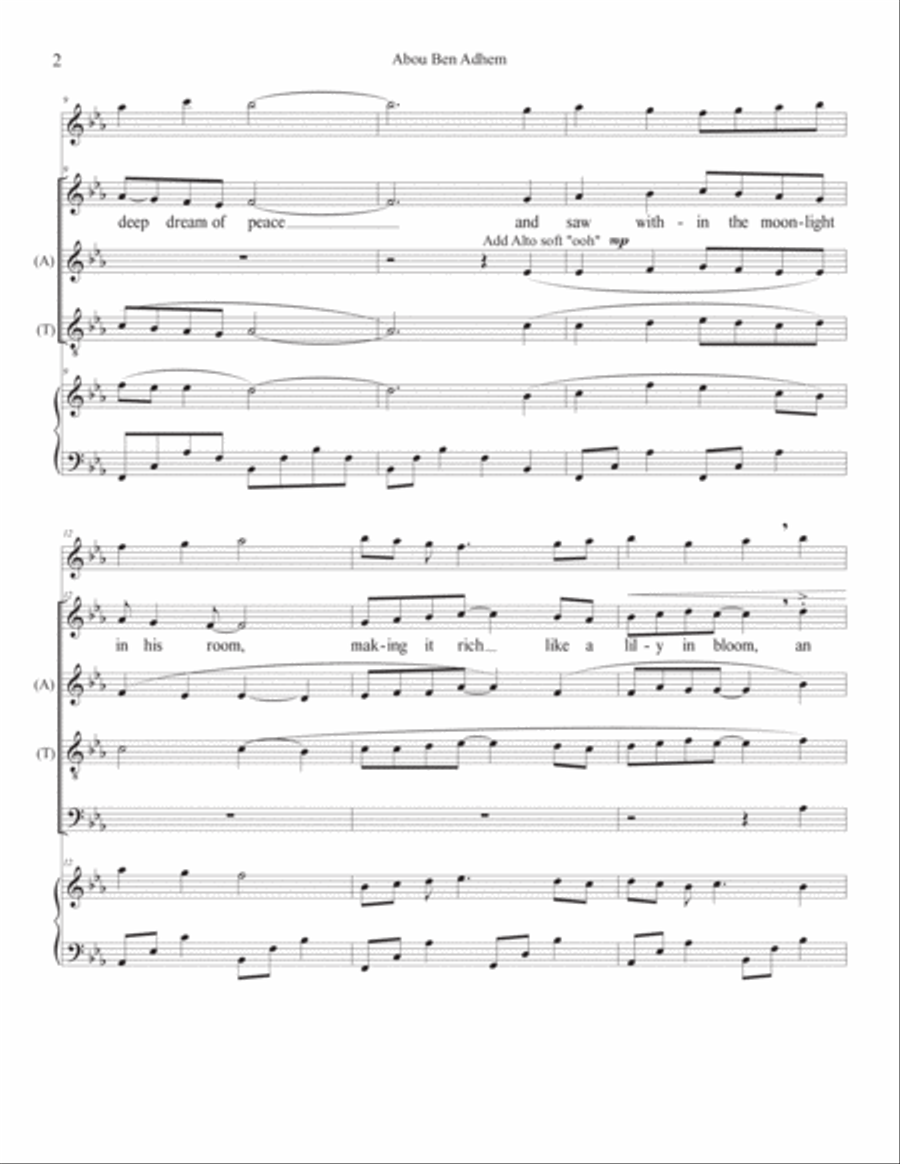 Abou Ben Adhem Small Ensemble scores gallery preview page 2