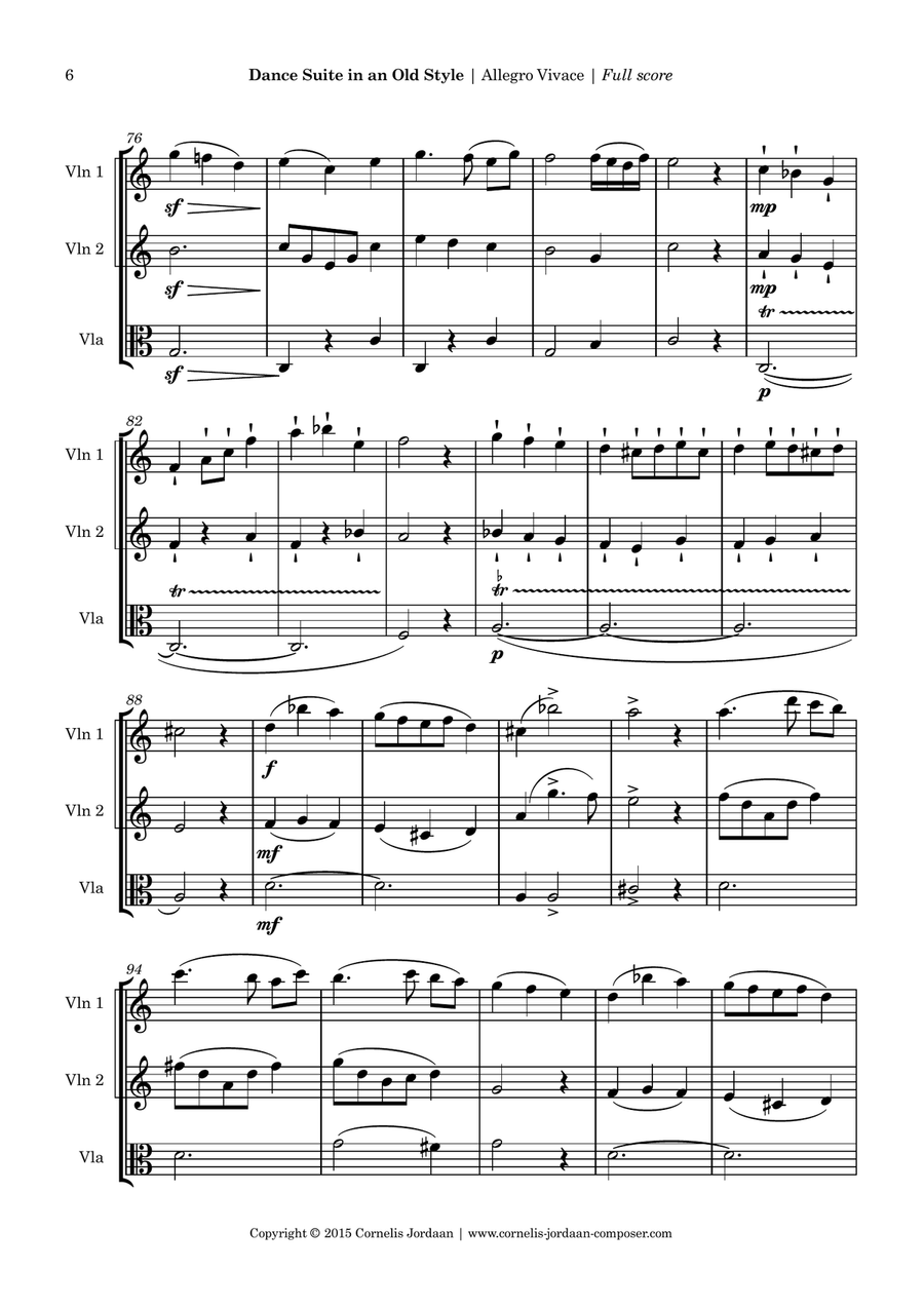 Dance Suite in an Old Style, for 2 violins & viola String Trio scores gallery preview page 6
