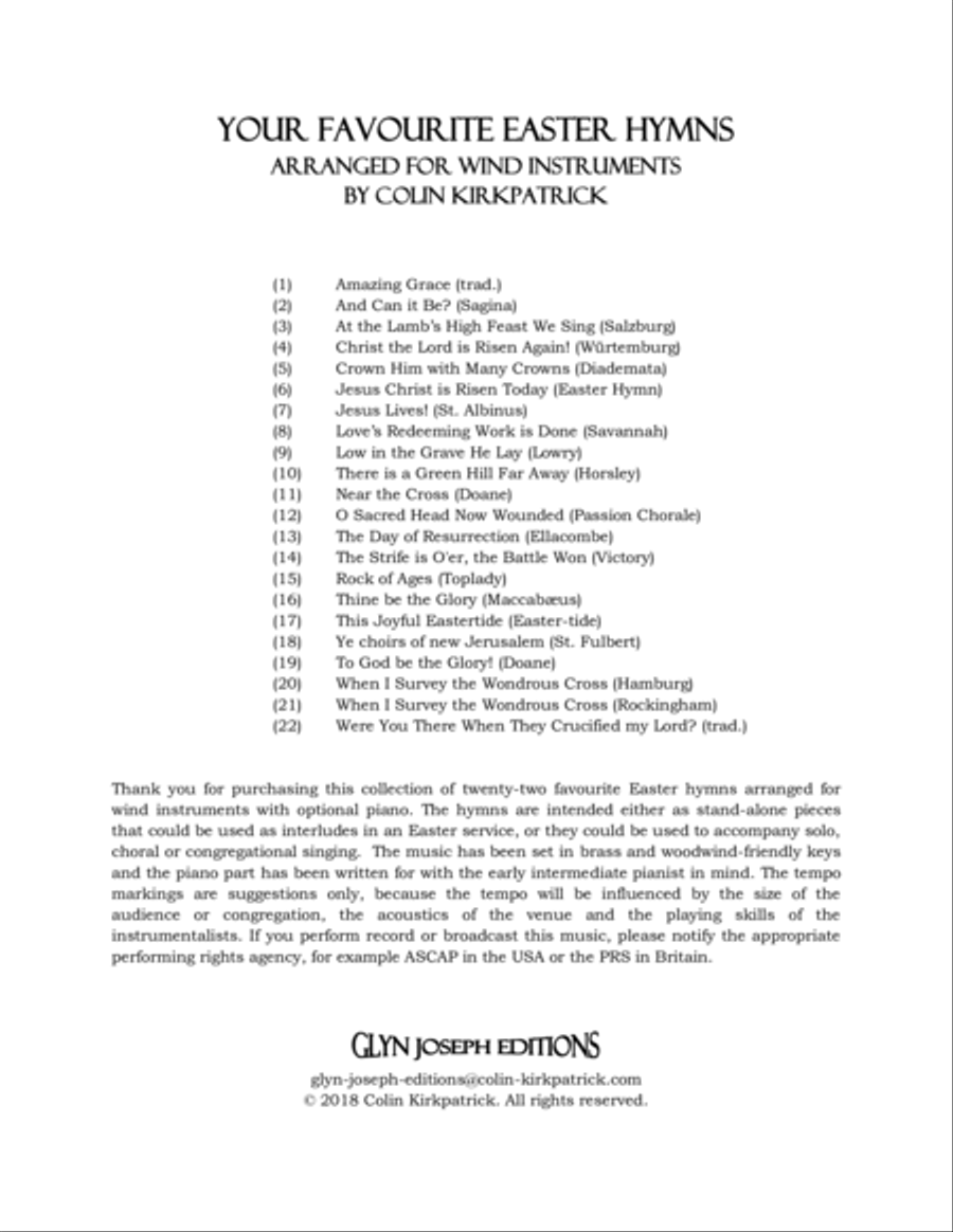 Your Favorite Easter Hymns for Wind Instruments Small Ensemble scores gallery preview page 2