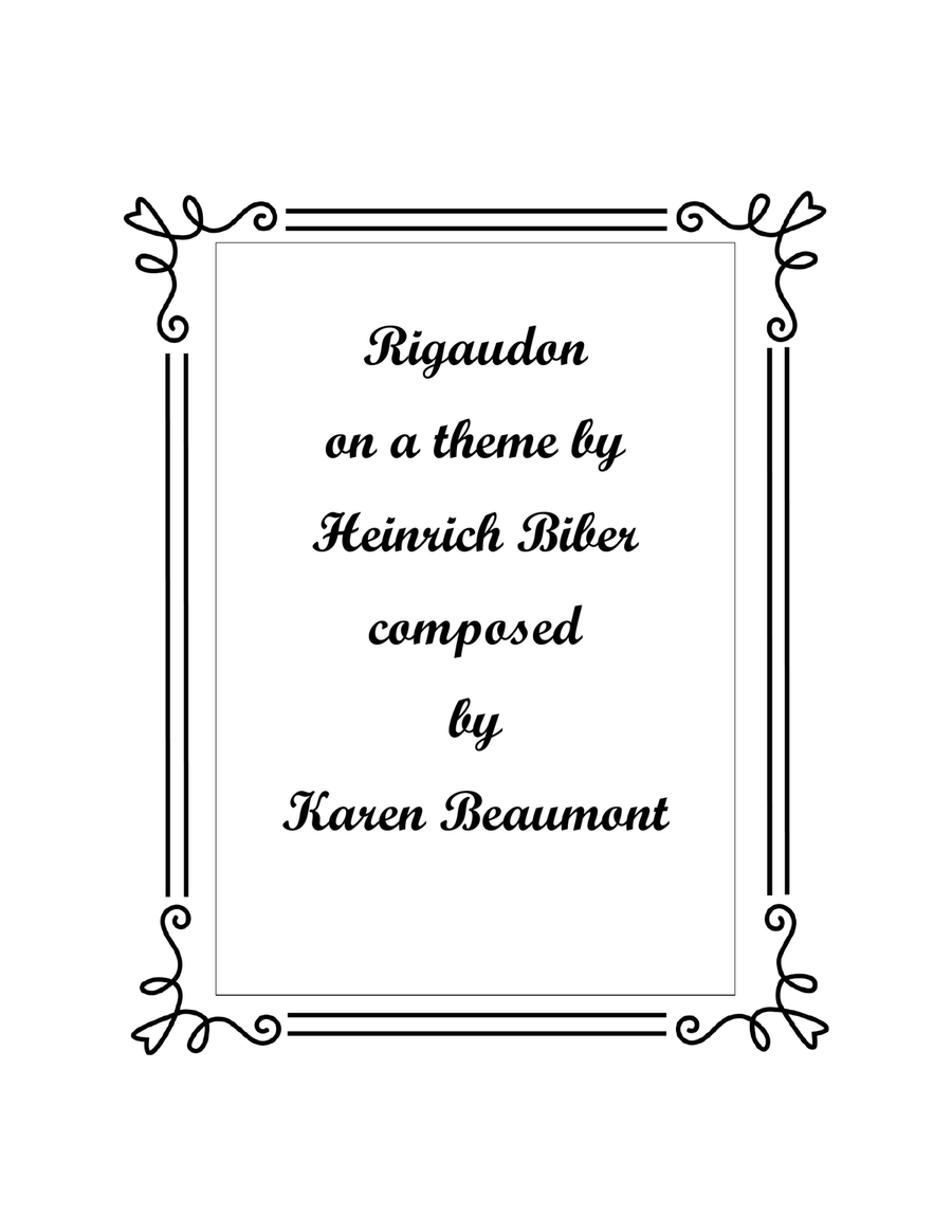 Rigaudon on a theme by Heinrich Biber (manuals only) Organ Solo scores gallery preview page 1