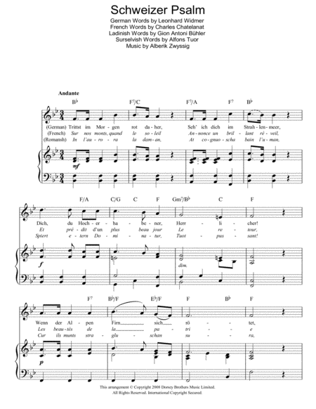 Schweizer Psalm (Swiss National Anthem)