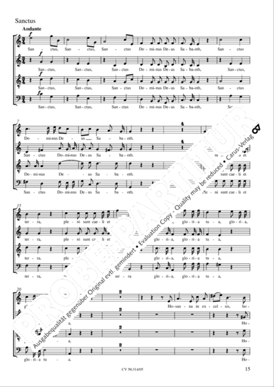 Missa Sancti Joannis Nepomuceni 4-Part scores gallery preview page 16