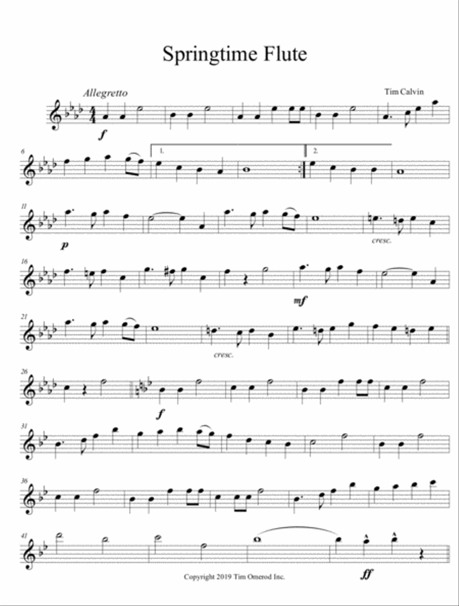 Springtime Flute Flute Solo scores gallery preview page 1