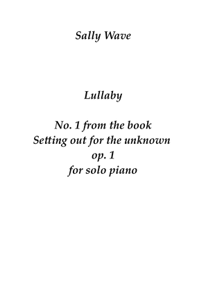 Book cover for Lullaby op. 1 No. 1 from the book Setting out for the unknown