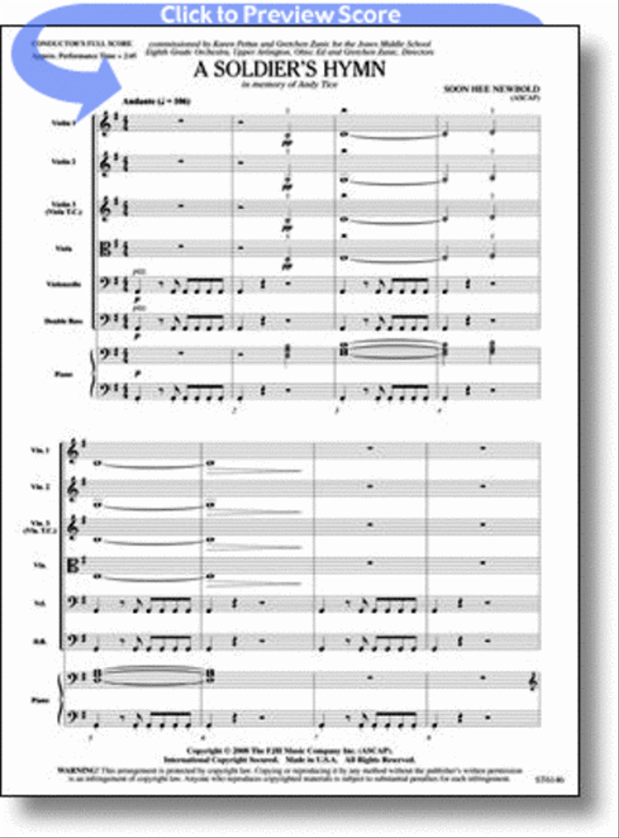 A Soldier's Hymn String Orchestra scores gallery preview page 1