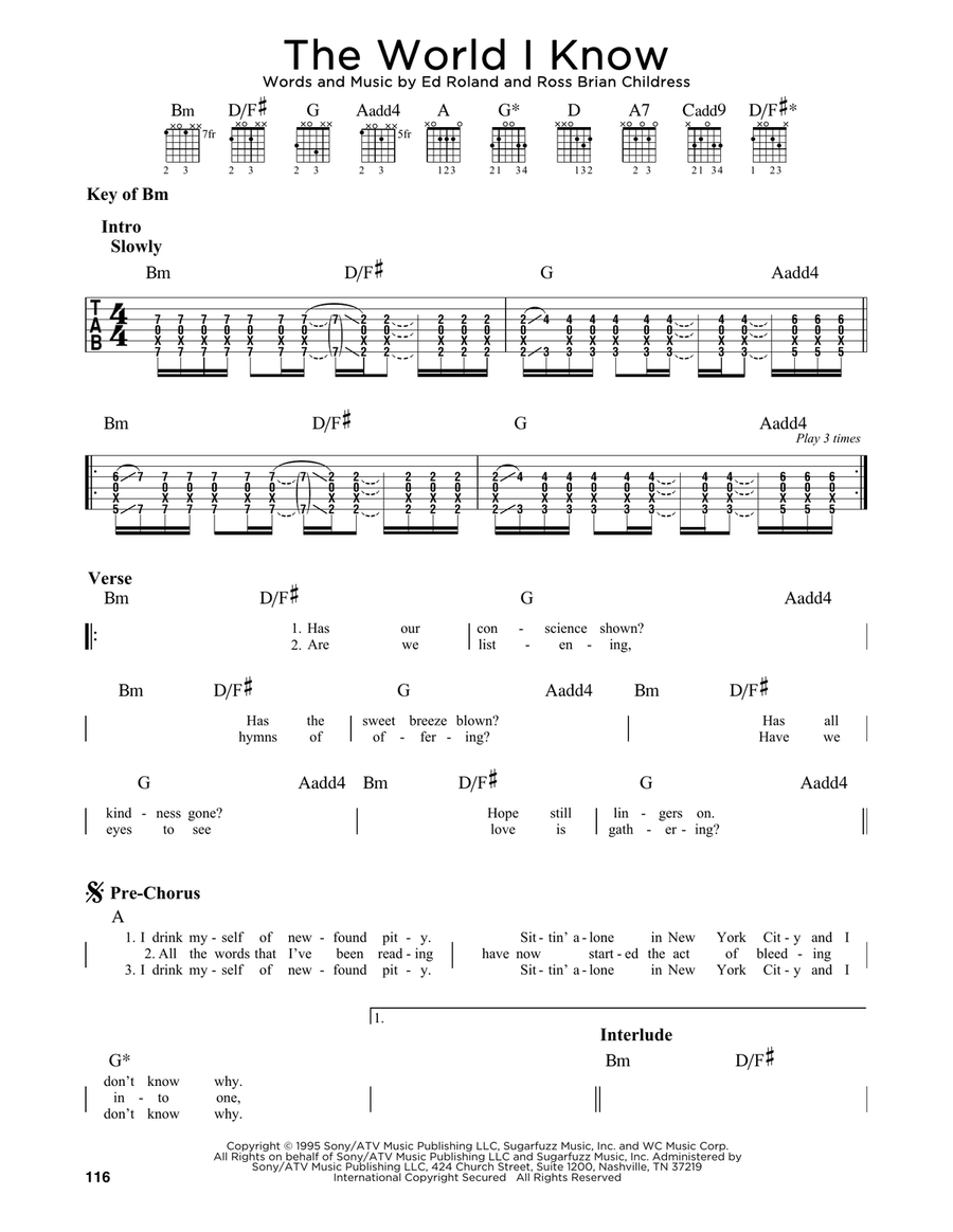 The World I Know Acoustic Guitar scores gallery preview page 1