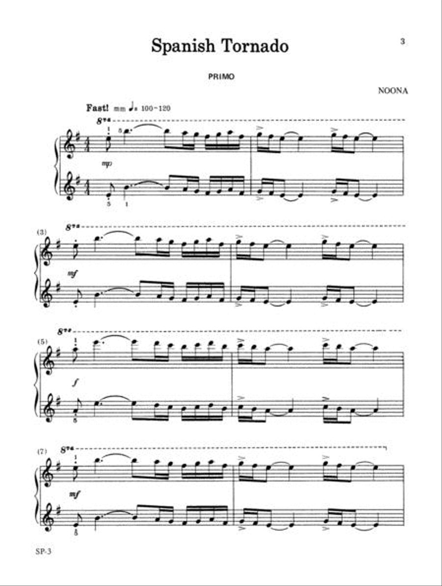 Spanish Tornado Piano Duet scores gallery preview page 3