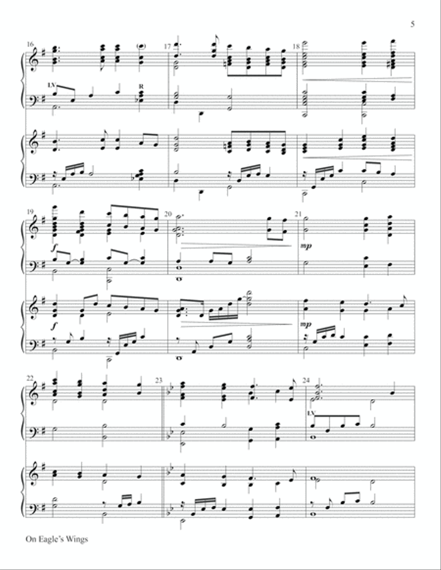 On Eagle's Wings Piano scores gallery preview page 5