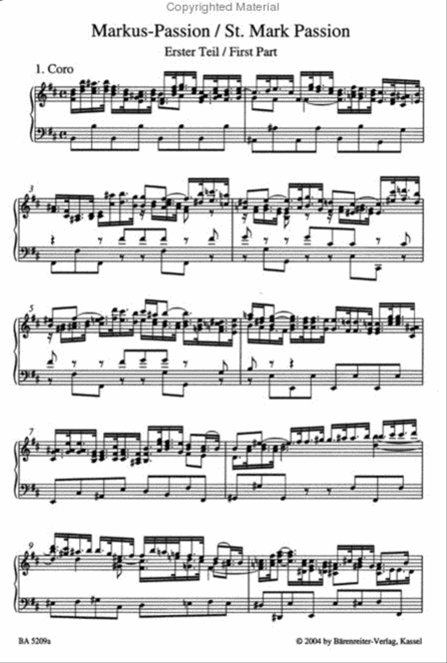 St. Mark Passion, BWV 247 Mixed Choir scores gallery preview page 2