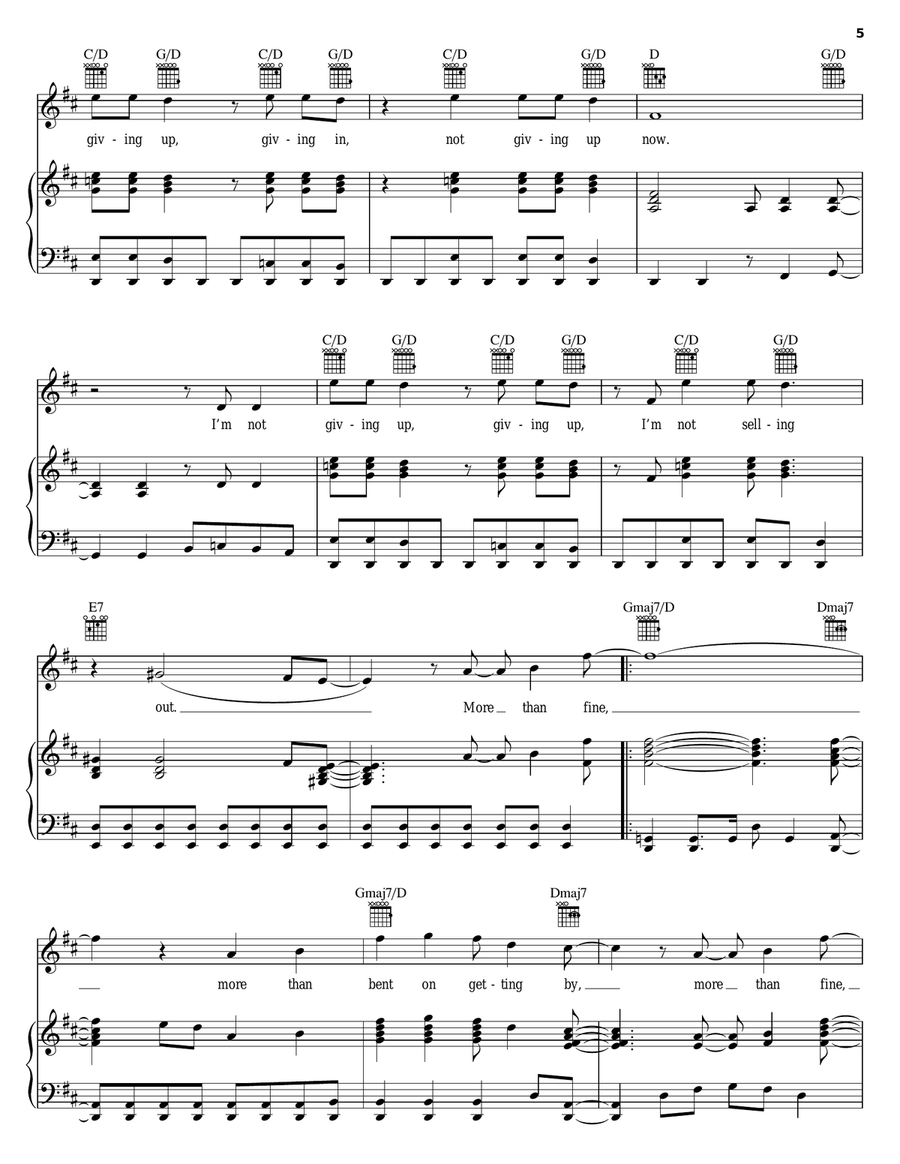 More Than Fine Piano, Vocal, Guitar scores gallery preview page 5